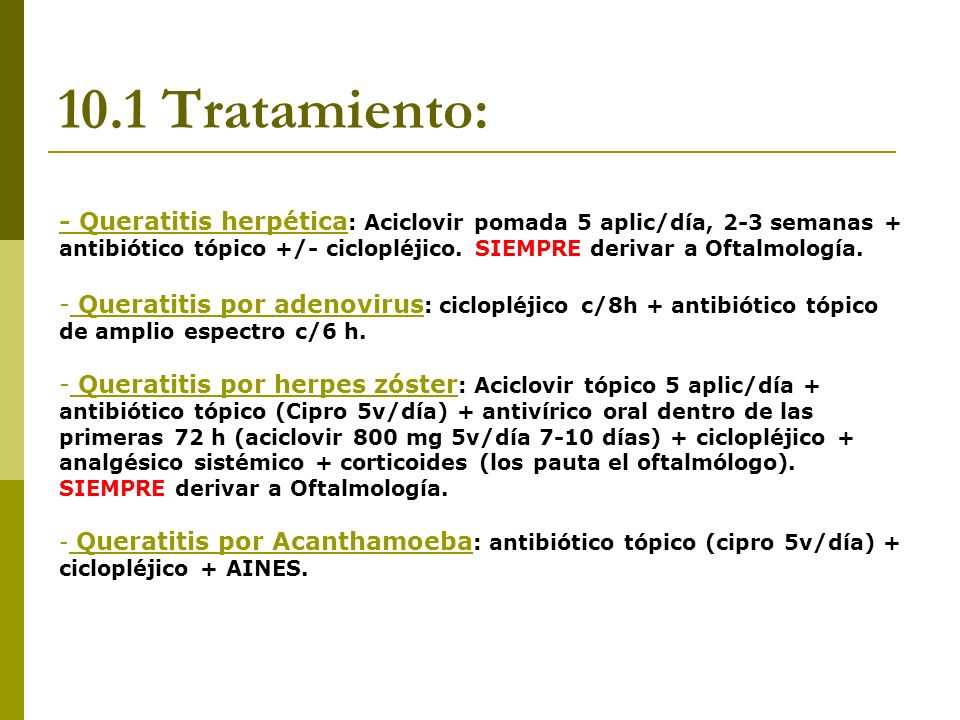 tratamiento para la queratitis ocular